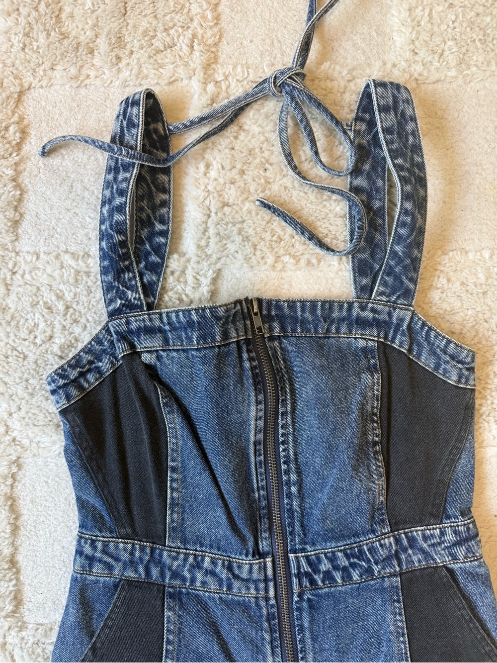 Mustard Seed Two-Tone Denim Mini Dress - Blue - Picture 2 of 6